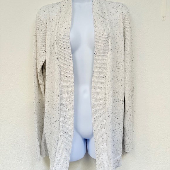 Faded Glory XL Cardigan White/Black speck - Picture 1 of 2